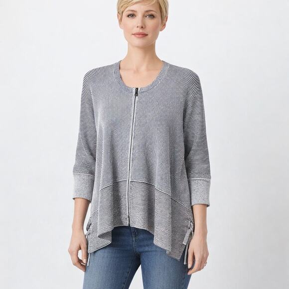 CAbi Sweaters - Cabi Cupid's Cardigan Size XS Zip Front Striped